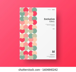 Amazing business presentation vector A4 vertical orientation front page mock up. Modern corporate report cover abstract geometric illustration design layout. Company identity brochure template.