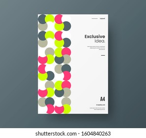Amazing business presentation vector A4 vertical orientation front page mock up. Modern corporate report cover abstract geometric illustration design layout. Company identity brochure template.