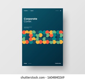 Amazing business presentation vector A4 vertical orientation front page mock up. Modern corporate report cover abstract geometric illustration design layout. Company identity brochure template.