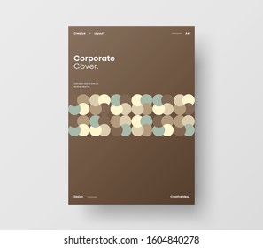 Amazing business presentation vector A4 vertical orientation front page mock up. Modern corporate report cover abstract geometric illustration design layout. Company identity brochure template.