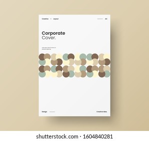 Amazing business presentation vector A4 vertical orientation front page mock up. Modern corporate report cover abstract geometric illustration design layout. Company identity brochure template.
