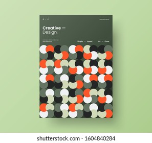 Amazing business presentation vector A4 vertical orientation front page mock up. Modern corporate report cover abstract geometric illustration design layout. Company identity brochure template.