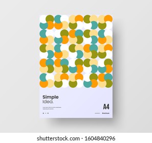 Amazing business presentation vector A4 vertical orientation front page mock up. Modern corporate report cover abstract geometric illustration design layout. Company identity brochure template.