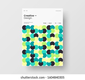 Amazing business presentation vector A4 vertical orientation front page mock up. Modern corporate report cover abstract geometric illustration design layout. Company identity brochure template.