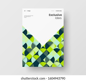 Amazing business presentation vector A4 vertical orientation front page mock up. Modern corporate report cover abstract geometric illustration design layout. Company identity brochure template.