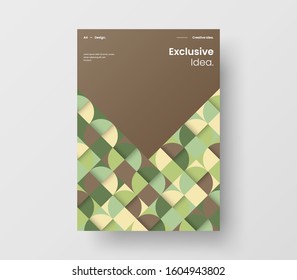Amazing business presentation vector A4 vertical orientation front page mock up. Modern corporate report cover abstract geometric illustration design layout. Company identity brochure template.