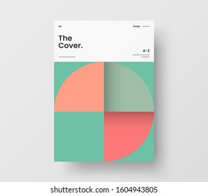 Amazing business presentation vector A4 vertical orientation front page mock up. Modern corporate report cover abstract geometric illustration design layout. Company identity brochure template.