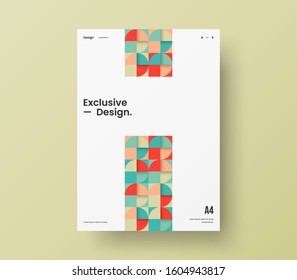 Amazing business presentation vector A4 vertical orientation front page mock up. Modern corporate report cover abstract geometric illustration design layout. Company identity brochure template.