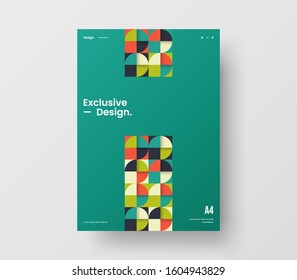 Amazing business presentation vector A4 vertical orientation front page mock up. Modern corporate report cover abstract geometric illustration design layout. Company identity brochure template.
