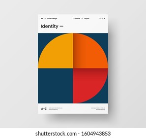 Amazing business presentation vector A4 vertical orientation front page mock up. Modern corporate report cover abstract geometric illustration design layout. Company identity brochure template.