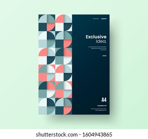 Amazing business presentation vector A4 vertical orientation front page mock up. Modern corporate report cover abstract geometric illustration design layout. Company identity brochure template.