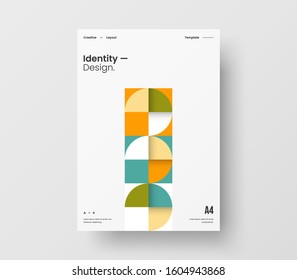 Amazing business presentation vector A4 vertical orientation front page mock up. Modern corporate report cover abstract geometric illustration design layout. Company identity brochure template.
