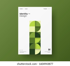 Amazing business presentation vector A4 vertical orientation front page mock up. Modern corporate report cover abstract geometric illustration design layout. Company identity brochure template.