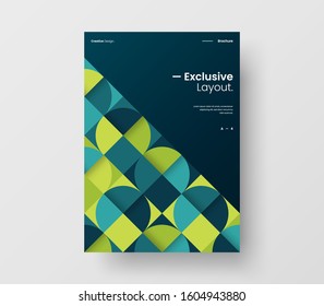 Amazing business presentation vector A4 vertical orientation front page mock up. Modern corporate report cover abstract geometric illustration design layout. Company identity brochure template.