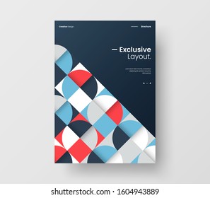 Amazing business presentation vector A4 vertical orientation front page mock up. Modern corporate report cover abstract geometric illustration design layout. Company identity brochure template.