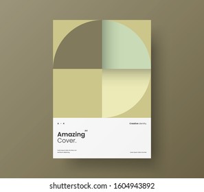 Amazing business presentation vector A4 vertical orientation front page mock up. Modern corporate report cover abstract geometric illustration design layout. Company identity brochure template.