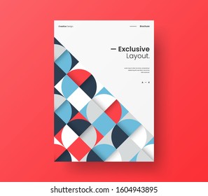 Amazing business presentation vector A4 vertical orientation front page mock up. Modern corporate report cover abstract geometric illustration design layout. Company identity brochure template.