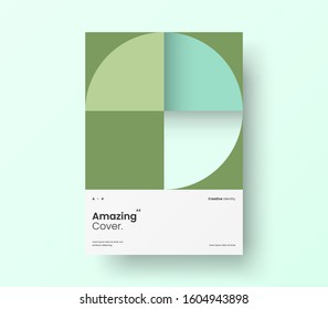 Amazing business presentation vector A4 vertical orientation front page mock up. Modern corporate report cover abstract geometric illustration design layout. Company identity brochure template.