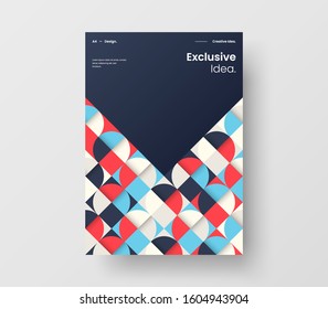 Amazing business presentation vector A4 vertical orientation front page mock up. Modern corporate report cover abstract geometric illustration design layout. Company identity brochure template.