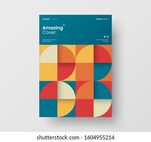Amazing business presentation vector A4 vertical orientation front page mock up. Modern corporate report cover abstract geometric illustration design layout. Company identity brochure template.