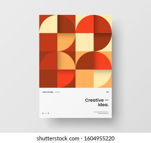 Amazing business presentation vector A4 vertical orientation front page mock up. Modern corporate report cover abstract geometric illustration design layout. Company identity brochure template.