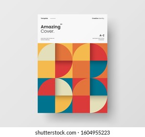 Amazing business presentation vector A4 vertical orientation front page mock up. Modern corporate report cover abstract geometric illustration design layout. Company identity brochure template.