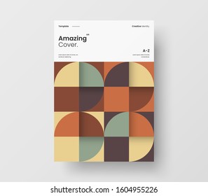 Amazing business presentation vector A4 vertical orientation front page mock up. Modern corporate report cover abstract geometric illustration design layout. Company identity brochure template.