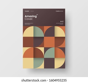Amazing business presentation vector A4 vertical orientation front page mock up. Modern corporate report cover abstract geometric illustration design layout. Company identity brochure template.