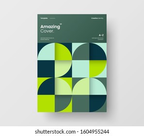 Amazing business presentation vector A4 vertical orientation front page mock up. Modern corporate report cover abstract geometric illustration design layout. Company identity brochure template.