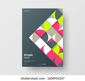 Amazing business presentation vector A4 vertical orientation front page mock up. Modern corporate report cover abstract geometric illustration design layout. Company identity brochure template.