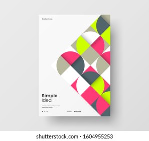 Amazing business presentation vector A4 vertical orientation front page mock up. Modern corporate report cover abstract geometric illustration design layout. Company identity brochure template.