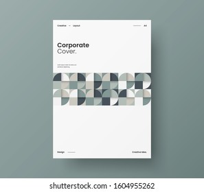 Amazing business presentation vector A4 vertical orientation front page mock up. Modern corporate report cover abstract geometric illustration design layout. Company identity brochure template.