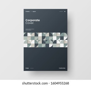 Amazing business presentation vector A4 vertical orientation front page mock up. Modern corporate report cover abstract geometric illustration design layout. Company identity brochure template.
