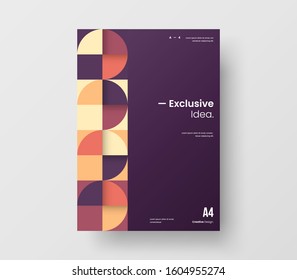 Amazing business presentation vector A4 vertical orientation front page mock up. Modern corporate report cover abstract geometric illustration design layout. Company identity brochure template.