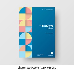 Amazing business presentation vector A4 vertical orientation front page mock up. Modern corporate report cover abstract geometric illustration design layout. Company identity brochure template.