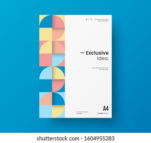 Amazing business presentation vector A4 vertical orientation front page mock up. Modern corporate report cover abstract geometric illustration design layout. Company identity brochure template.