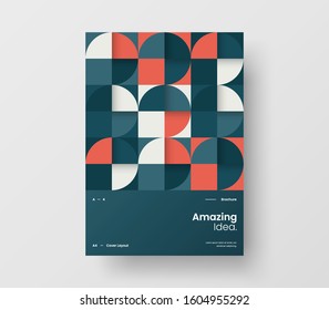 Amazing business presentation vector A4 vertical orientation front page mock up. Modern corporate report cover abstract geometric illustration design layout. Company identity brochure template.