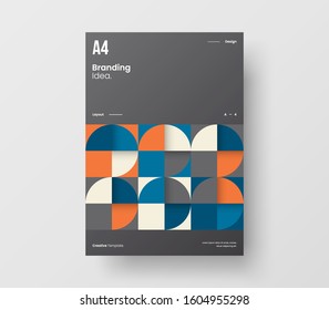 Amazing business presentation vector A4 vertical orientation front page mock up. Modern corporate report cover abstract geometric illustration design layout. Company identity brochure template.
