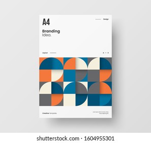 Amazing business presentation vector A4 vertical orientation front page mock up. Modern corporate report cover abstract geometric illustration design layout. Company identity brochure template.