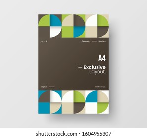 Amazing business presentation vector A4 vertical orientation front page mock up. Modern corporate report cover abstract geometric illustration design layout. Company identity brochure template.