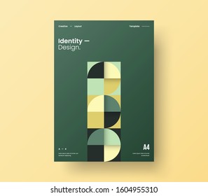 Amazing business presentation vector A4 vertical orientation front page mock up. Modern corporate report cover abstract geometric illustration design layout. Company identity brochure template.