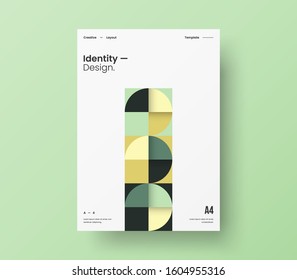 Amazing business presentation vector A4 vertical orientation front page mock up. Modern corporate report cover abstract geometric illustration design layout. Company identity brochure template.