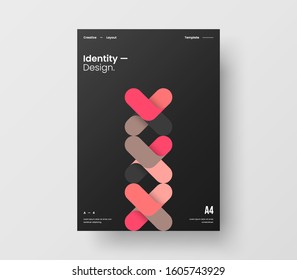 Amazing business presentation vector A4 vertical orientation front page mock up. Modern corporate report cover abstract geometric illustration design layout. Company identity brochure template.