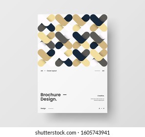 Amazing business presentation vector A4 vertical orientation front page mock up. Modern corporate report cover abstract geometric illustration design layout. Company identity brochure template.