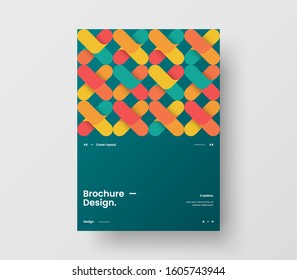 Amazing business presentation vector A4 vertical orientation front page mock up. Modern corporate report cover abstract geometric illustration design layout. Company identity brochure template.