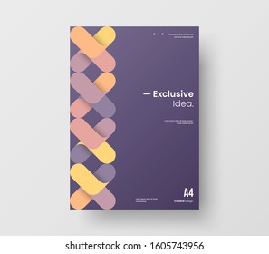 Amazing business presentation vector A4 vertical orientation front page mock up. Modern corporate report cover abstract geometric illustration design layout. Company identity brochure template.
