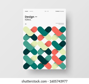 Amazing business presentation vector A4 vertical orientation front page mock up. Modern corporate report cover abstract geometric illustration design layout. Company identity brochure template.