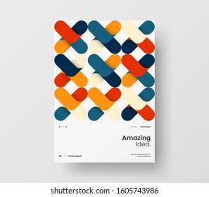 Amazing business presentation vector A4 vertical orientation front page mock up. Modern corporate report cover abstract geometric illustration design layout. Company identity brochure template.