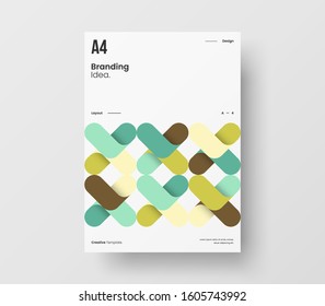 Amazing business presentation vector A4 vertical orientation front page mock up. Modern corporate report cover abstract geometric illustration design layout. Company identity brochure template.