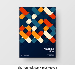 Amazing business presentation vector A4 vertical orientation front page mock up. Modern corporate report cover abstract geometric illustration design layout. Company identity brochure template.
